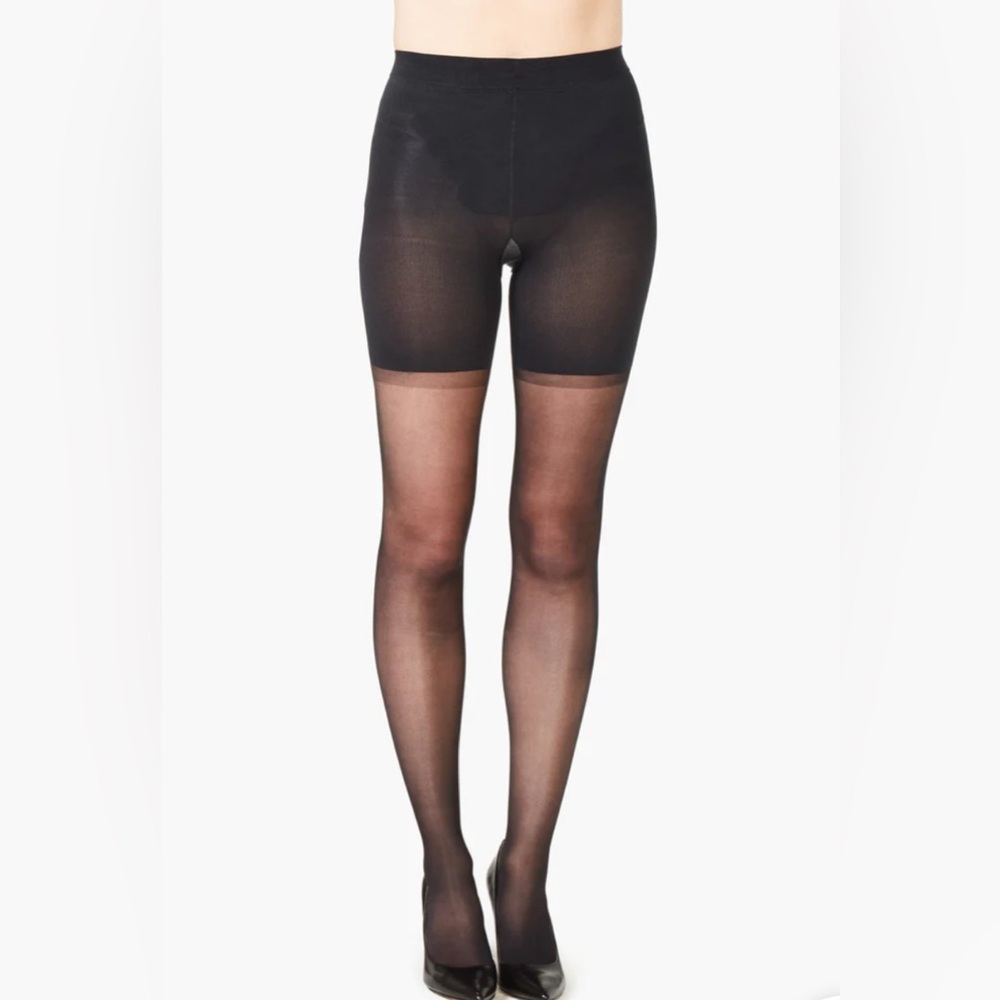 Aly* New! Spanx Black New & Improved Mid Thigh Sheers Spanx by Sara Blakely Siz - Picture 4 of 5